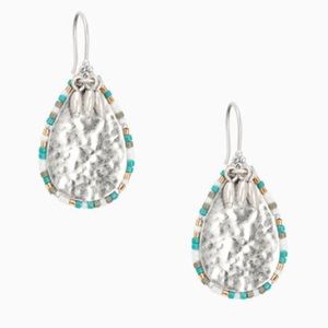 Stella & Dot Frieze Teardrop Earrings silver